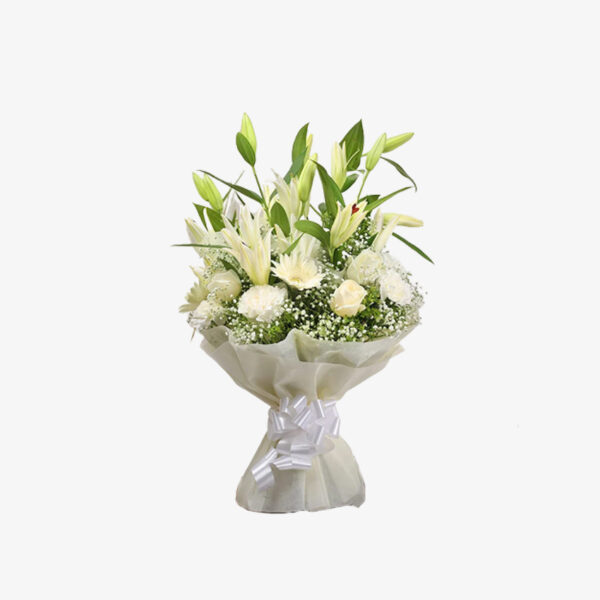 Wrapped In Elegance white bouquet
