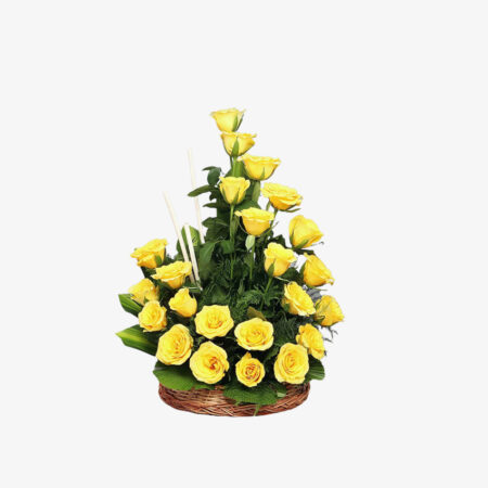 Ravishing Yellow Rose Basket