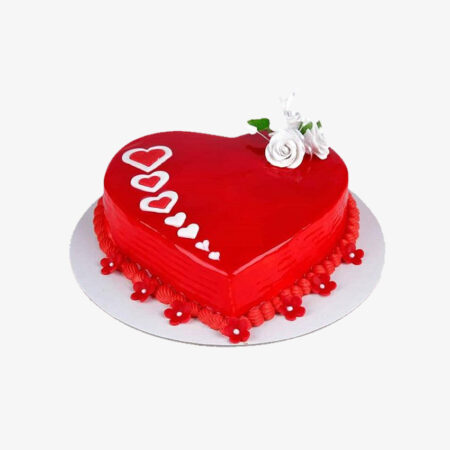 Valentines Special Red Jelly Heart Cake